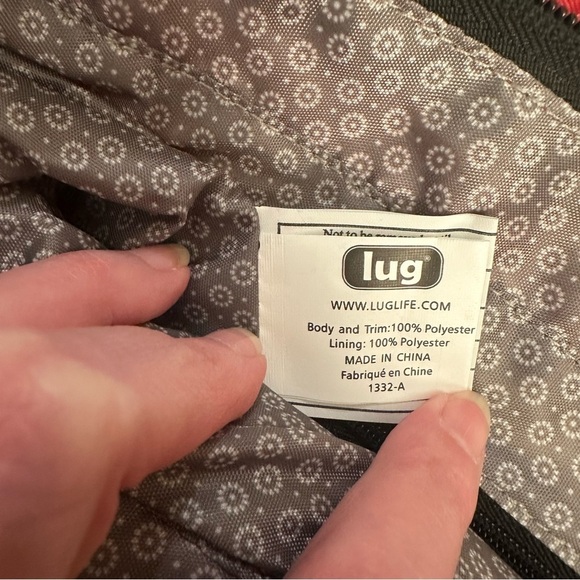 LUG Happy Camper Crimson Large Dot Crossbody Red Polka Dot Shoulder Bag Travel - Picture 14 of 15